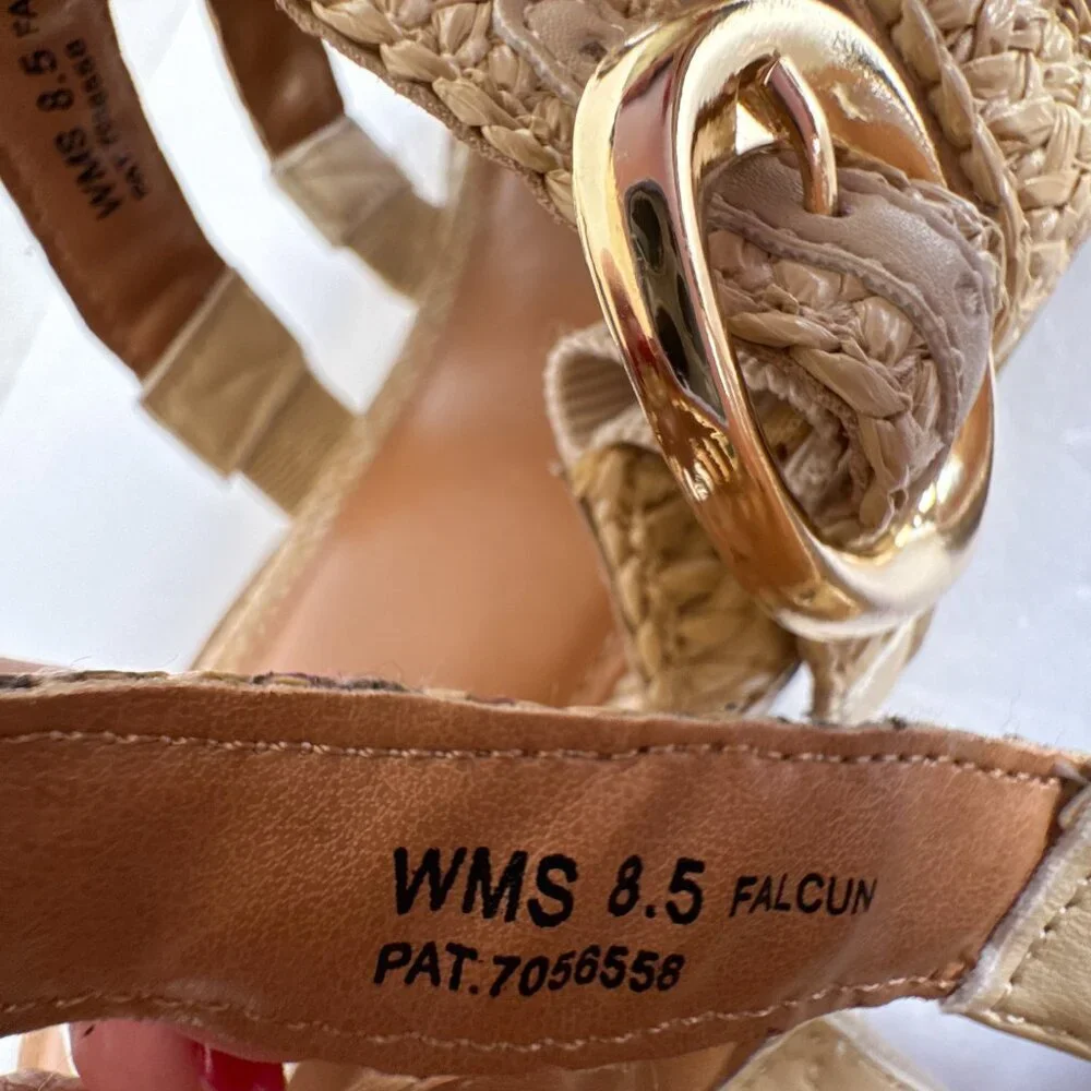 Dolce Vita Falcun Raffia Buckle Sandals Natural 8.5 - Picture 6 of 10